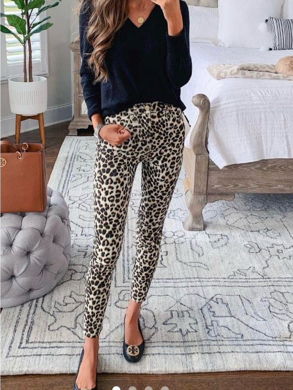 FRAME Ali High Rise Cigarette Leopard Skinny Jeans Waist 30